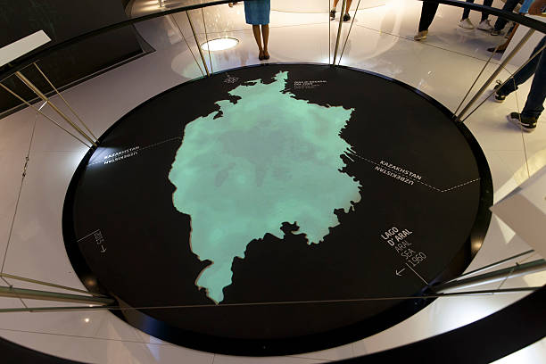 Milan, Italy, 13 September 2015: Detail of the inside Kazakhstan pavilion at the exhibition Expo 2015 Italy.