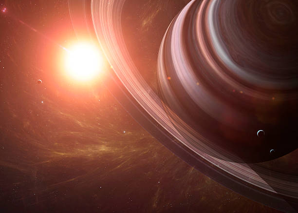 istock The Saturn with moons from space showing all they beauty 489429160