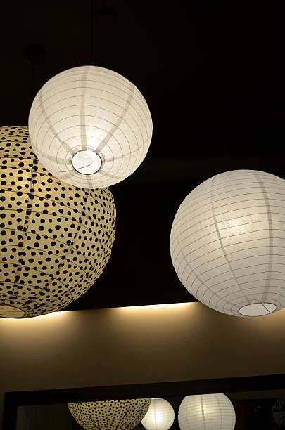 istock The spherical chandeliers luminous spotted 489429315