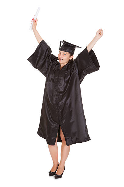 istock Excited Graduate Woman Holding Certificate 489429375
