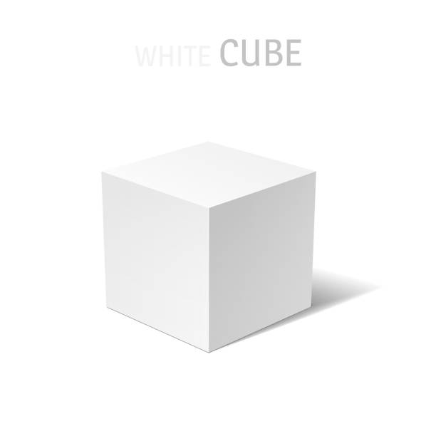 białe pudełko puste - box white cube blank stock illustrations