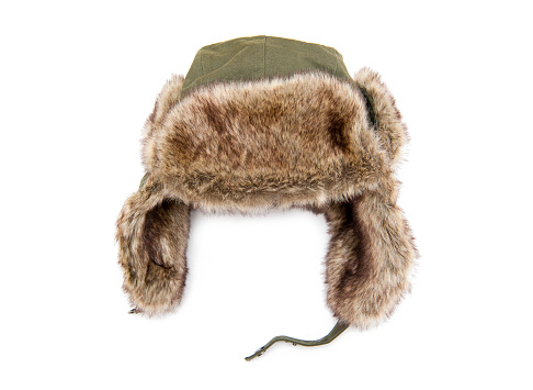 Furry cap isolated on the white background