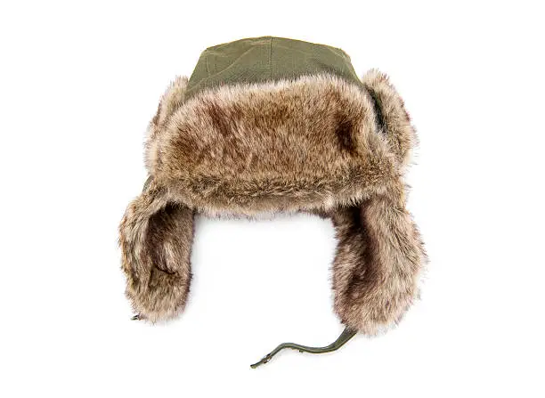 Furry cap isolated on the white background