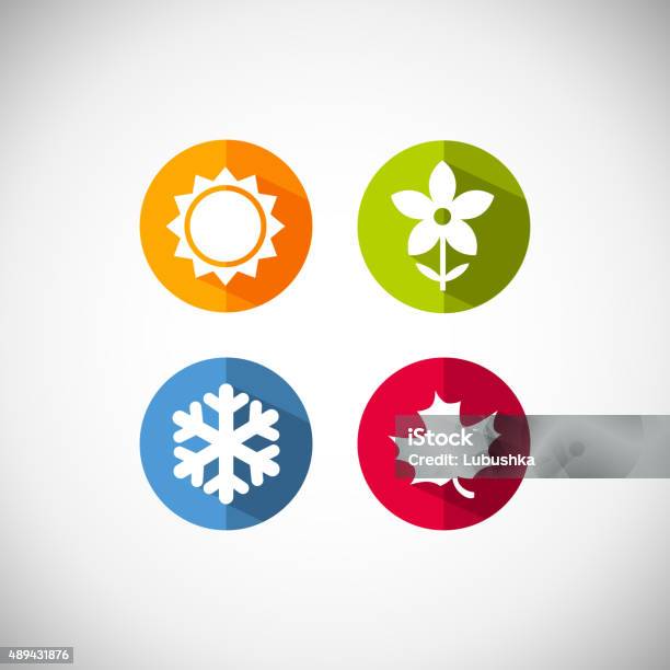 Vector Season Icons Stock Illustration - Download Image Now - Icon Symbol, Season, Springtime