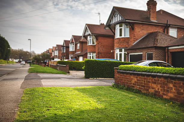 istock Series of british brick house 489432751