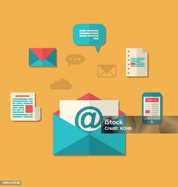 Concept Of Email Marketing Newsletter And Subscription Flat T Stock Illustration - Download Image Now