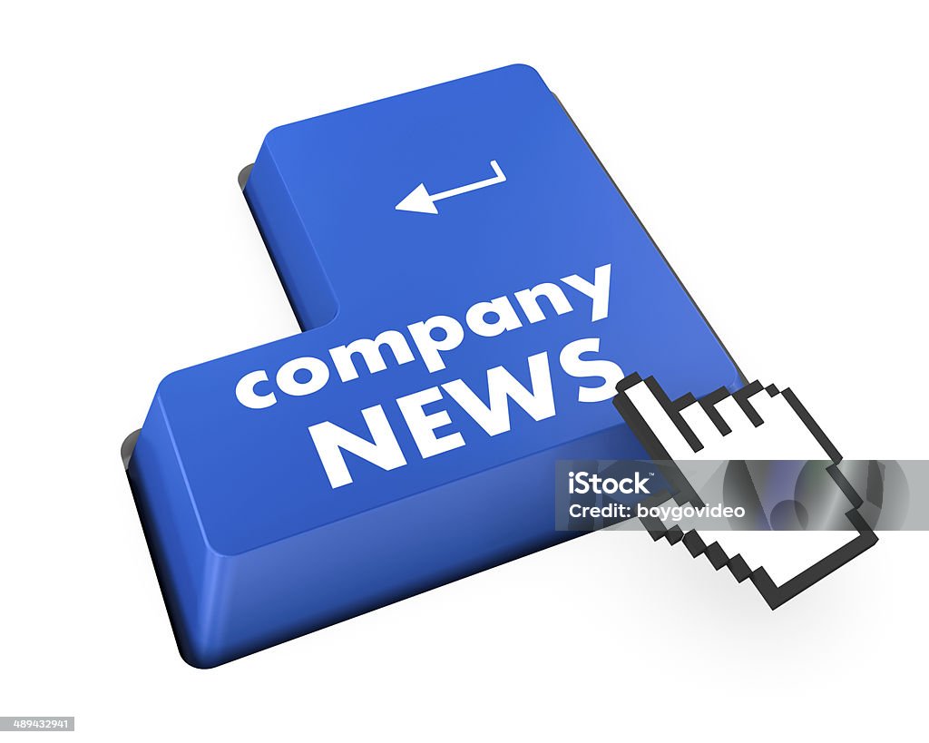 Company News computer keyboard with word Company News Abstract Stock Photo
