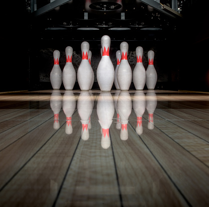 Ten pin bowling on the alley - leisure games