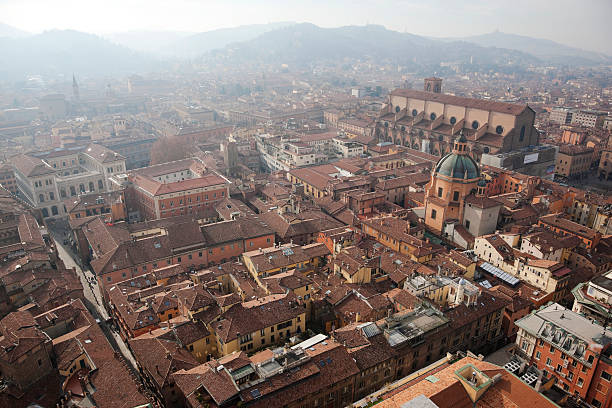 Magnificent Bologna from above stock photo