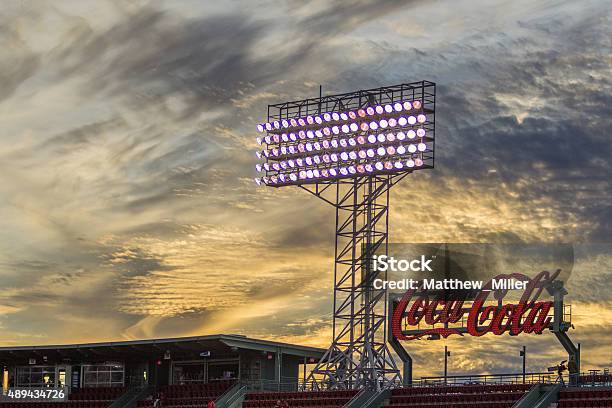 Fenway Park Coca Cola Sign At Sunset Stock Photo - Download Image Now - Baseball - Sport, Stadium, Cola