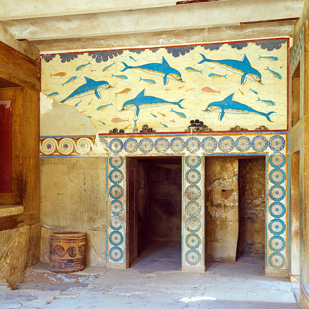 Knossos Palace Ruins, Heraklion Crete Knossos Palace Ruins, Heraklion Crete, Greece knossos photos stock pictures, royalty-free photos & images