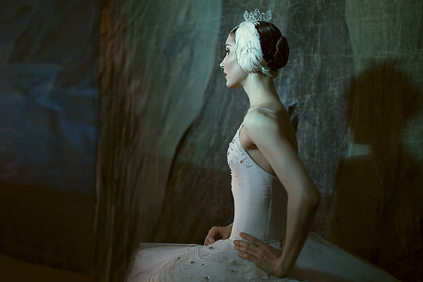 Ballerina standing backstage before going on stage stock photo