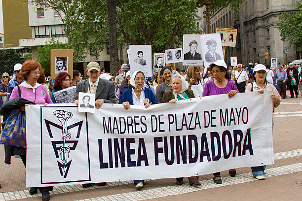 Buenos Aires, Argentina - March 24th, 2025: Demonstration for Memorial Day in the city of Buenos Aires.