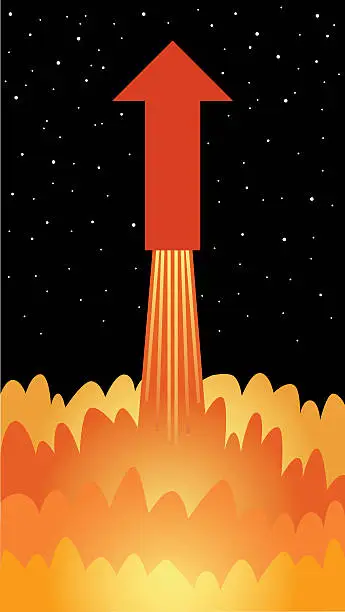 Vector illustration of Arrow Blasting Off