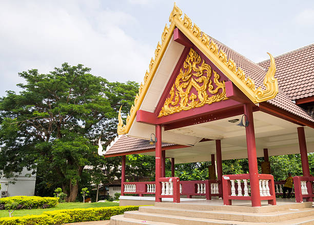 istock public thai pavillion in park on white sky, Thailand 489438946