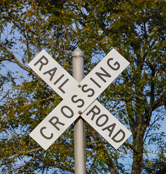 istock Railroad Crossing Sign 489439486