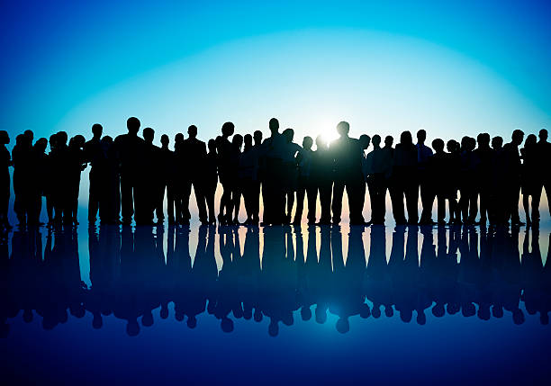 istock Group People Corporate Business Standing Silhouette Concept 489477522