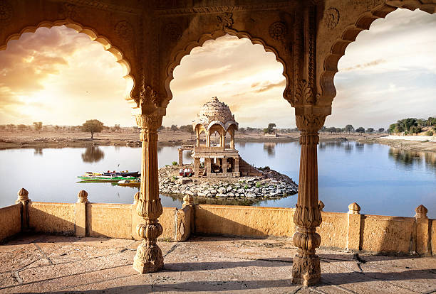 istock Temple on the water in India 489477538