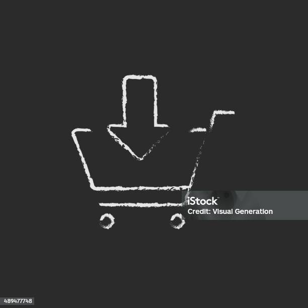 Online Shopping Cart Icon Drawn In Chalk Stock Illustration - Download Image Now - 2015, Business, Business Finance and Industry