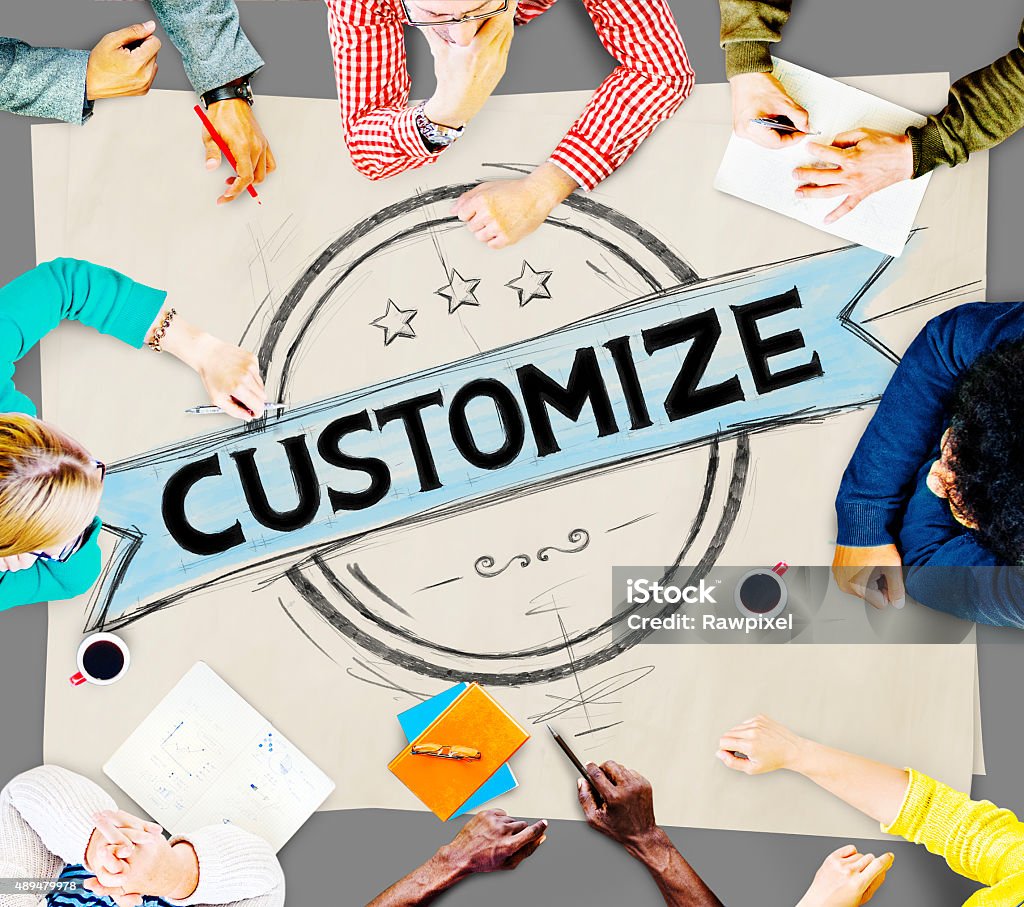 Customize Adjust Personalise Banner Badge Concept Customized Stock Photo