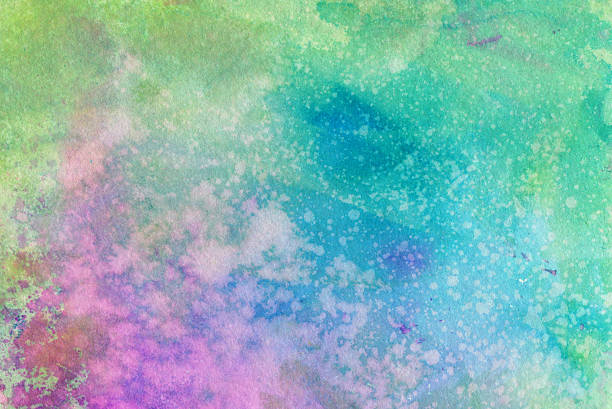 istock Bright pastel colors hand painted with splatters of paint 489481220