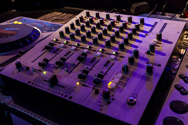 istock Dj mixer  at a nightclub. 489481575