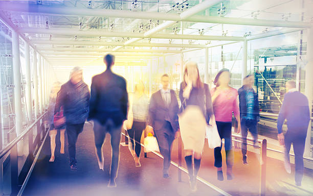 istock Walking people composition, Business and modern life concept 489481620