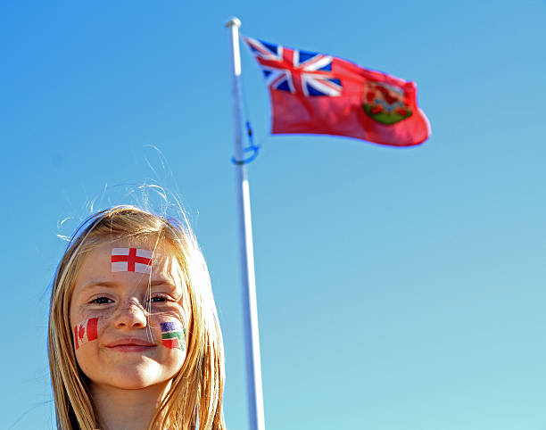 istock Young Girl, with The Bermuda Flag 489481733