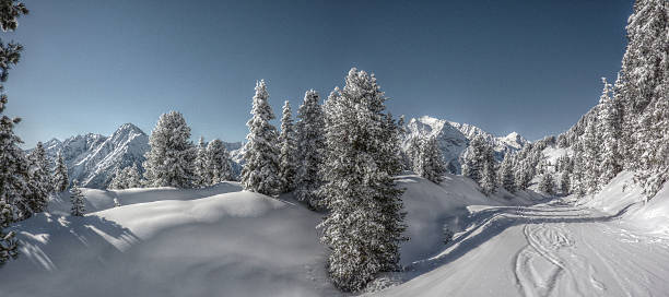 istock Panorama of a typical Tyrolean winter landscape in HDR 489481865