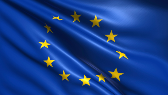 European Union flag with fabric structure