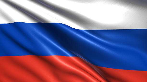 Russian Federation flag with fabric structure