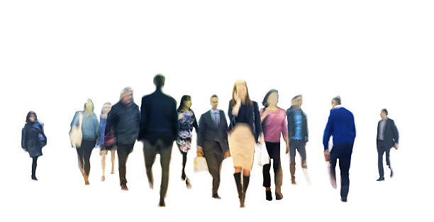 istock Walking people composition, Business and modern life concept 489481966