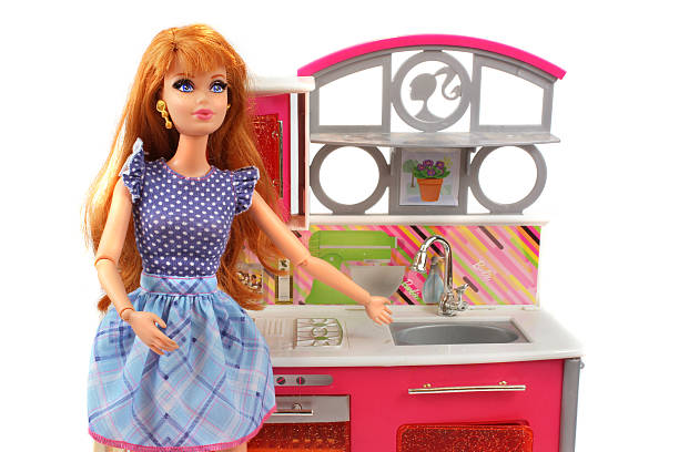 Barbie in the kitchen stock photo