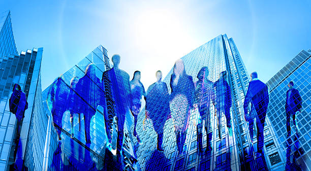 istock Walking people composition, Business and modern life concept 489482370