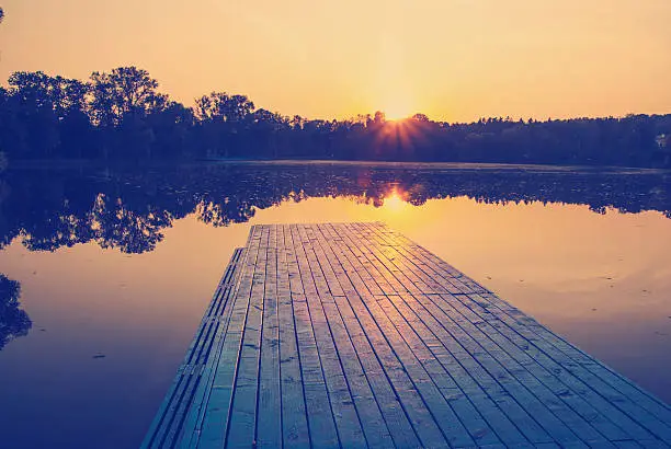 instagram nashville tone orange sunset sunrise lake boat and trees