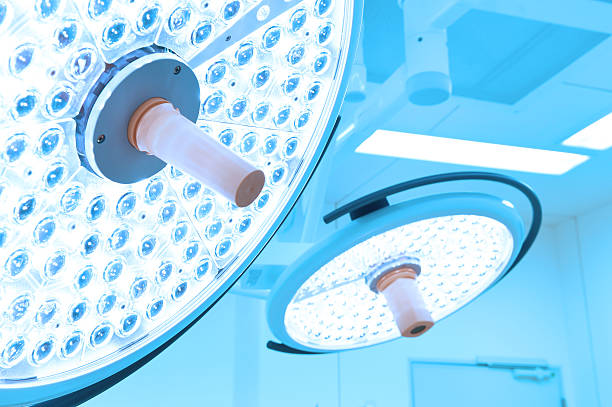 istock Two surgical lamps in operation room 489485094
