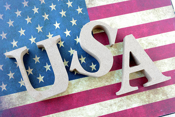 istock USA logo on Stars and Stripes 489485766