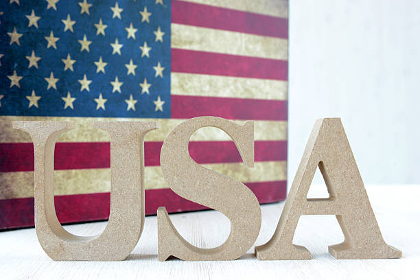 istock USA logo on Stars and Stripes 489485900