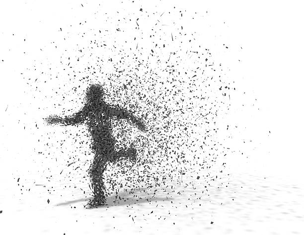 istock 3d runner silhouette person moving idea, speed concept 489486121