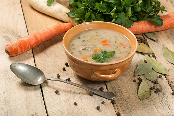 istock Soup with buckwheat and vegetables. 489486169