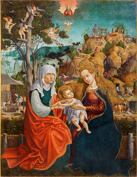 istock Roznava - Saint Ann, Virgin Mary and little Jesus paint 489487519
