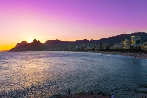 Sunset view of Ipanema and Leblon in Rio de Janeiro, Brazil