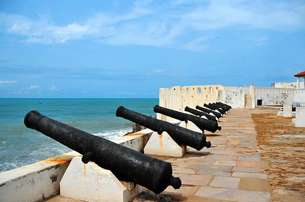 istock Ghana, Cape Coast castle, line of cannons 489487757