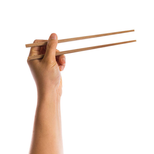 mão gesto - chopsticks human hand women isolated - fotografias e filmes do acervo