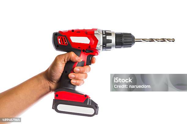 Hand Gesture Stock Photo - Download Image Now - Drill, Human Hand, White Background