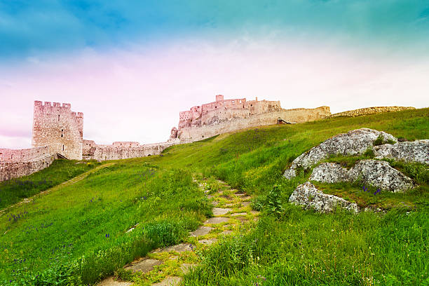 Lower yard of Spis castle ruins on the north of Slovak republic
