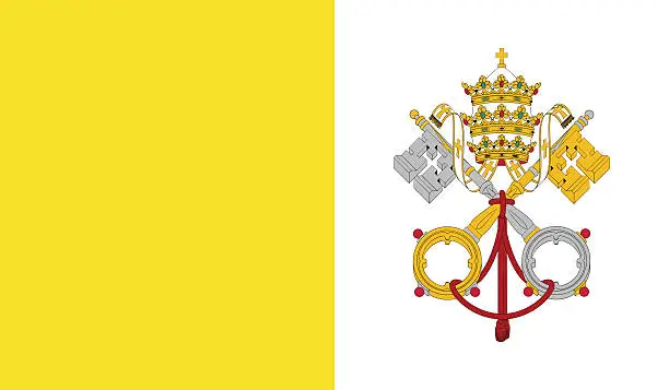 Vector illustration of Vatican city flag