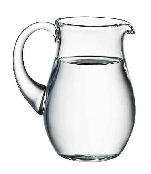 Photo of Water pitcher isolated on white. With clipping path