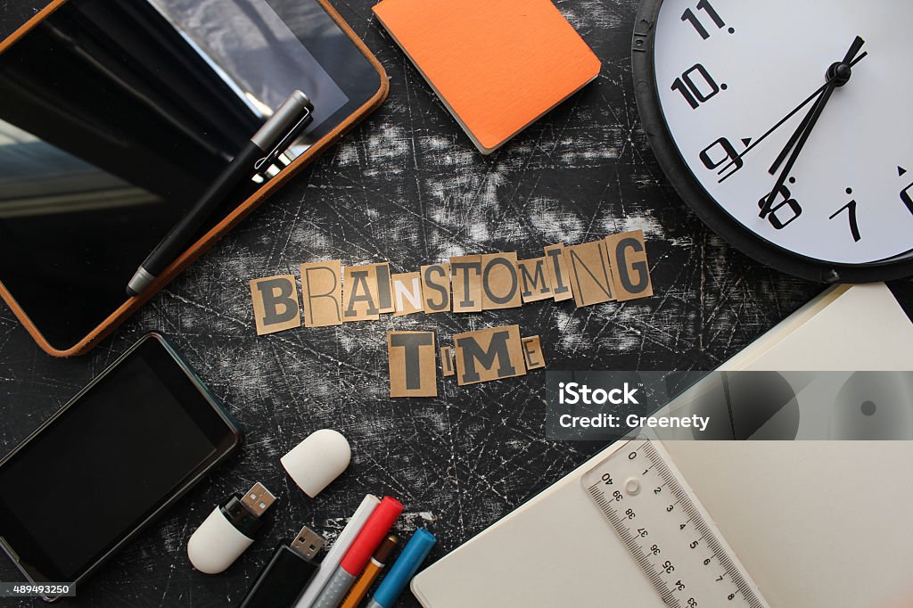 Brainstorming time concept and business equipments 2015 Stock Photo