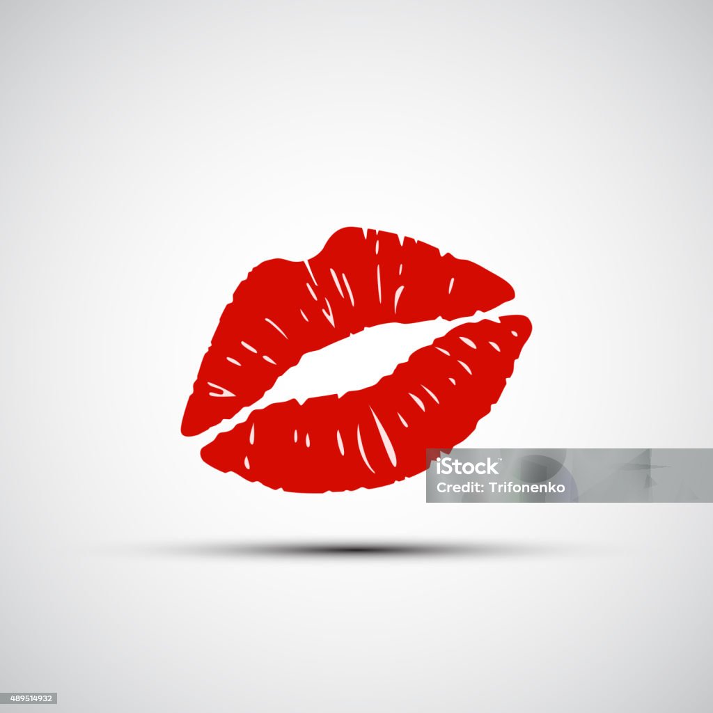 Vector icons of female lips print Human Lips stock vector